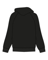 The Half Zip Hoodie - Black - The Studio - Left Chest Stacked - Printed - White