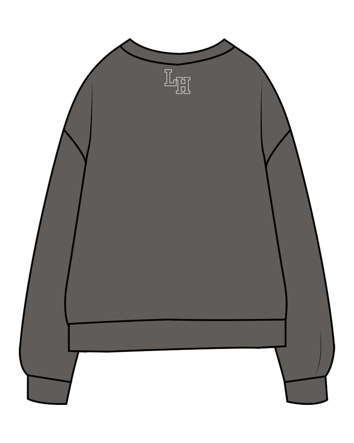 The Midweight Unisex Crewneck - Washed Black - Lagree House - Center Chest Stacked & Back Neckline - Printed - White