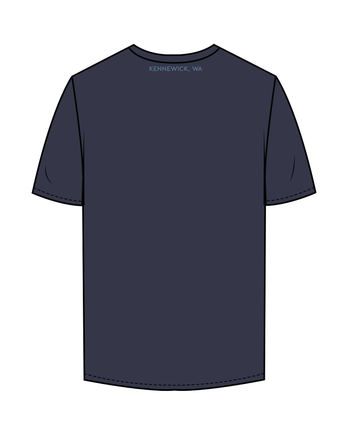 The Mens Tee - Midnight - BlueCarrot - Center Chest & Right Sleeve - Back Neckline - Printed - Blue