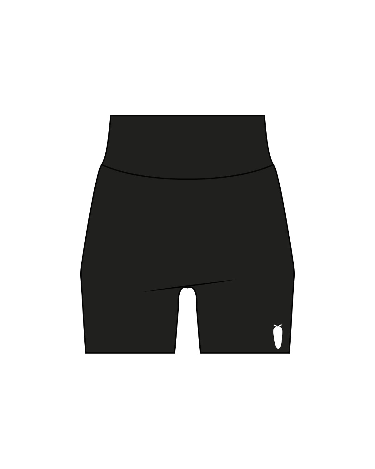 The Basic Short - Black - BlueCarrot - Left Leg - Printed - White