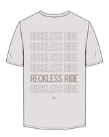 The Mens Tee - Bone - Reckless Ride - Center Chest & Back Stacked - Tone on Tone