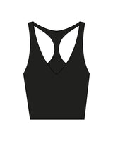 The Racer Tank - Black - SUVA - Back Center - Printed - White