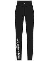 The Basic Legging - Black - New Mom School - Right Leg - Nashville & Back Center Waist - White
