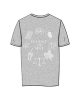 The Womens Tee - Heather - UCSD Health - Center Chest & Full Back "FLUENT" - White