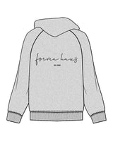 The Womens Zip Hoodie - Heather - Forma Haus - Left Chest & Center Back - Printed - Black