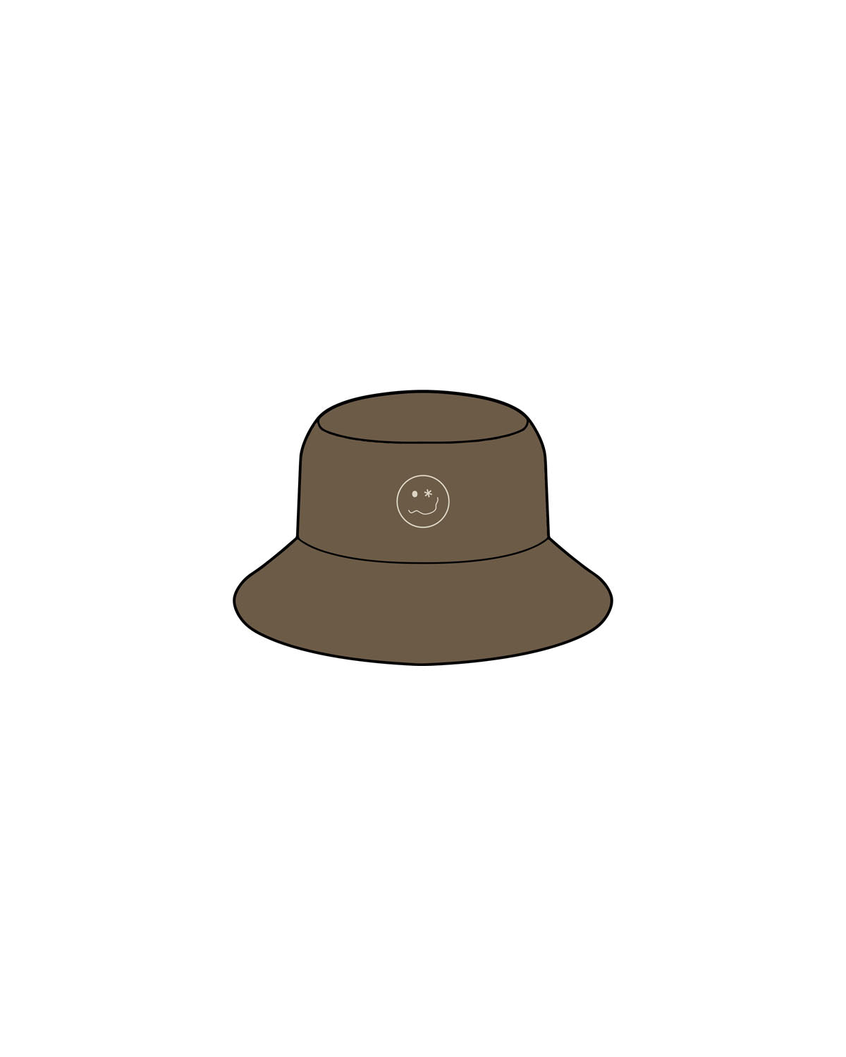 The Bucket Hat - Walnut - Maek Friends - Center Crown - Embroidered - Off White