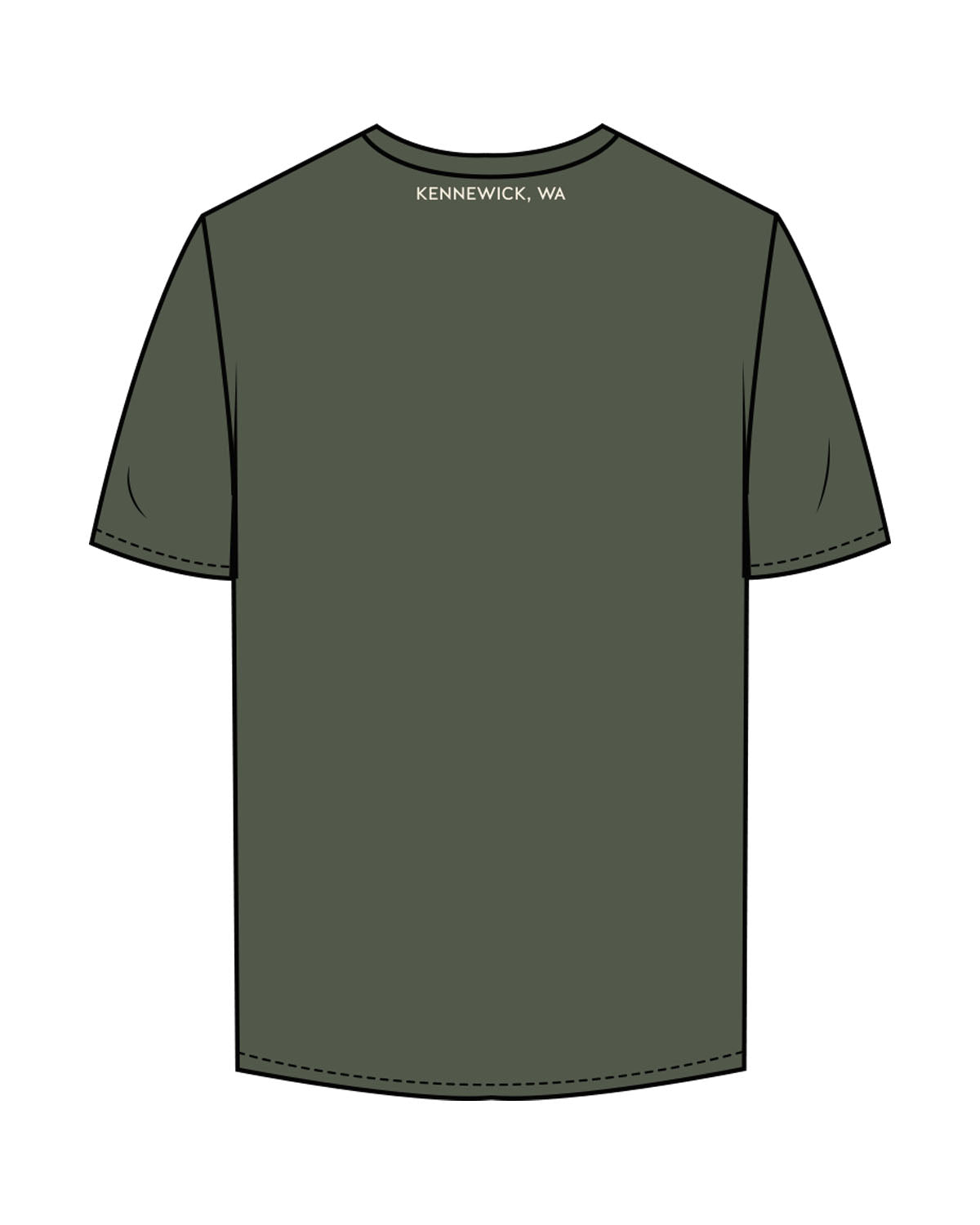 The Mens Tee - Cypress - BlueCarrot - Center Chest & Right Sleeve - Back Neckline - Printed - Off White