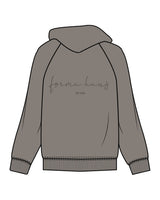 The Womens Zip Hoodie - Washed Gray - Forma Haus - Left Chest & Center Back - Printed - Tone on Tone