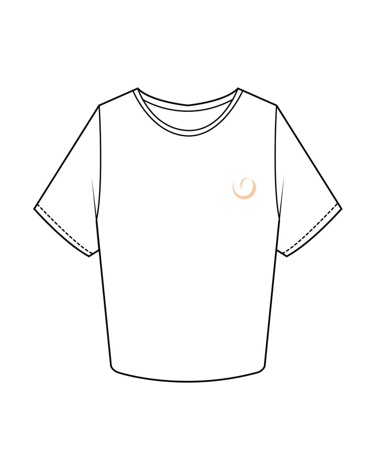 The Crop Tee - White - Peach House Pilates - Left Chest & Center Back Stacked - Printed - Peach