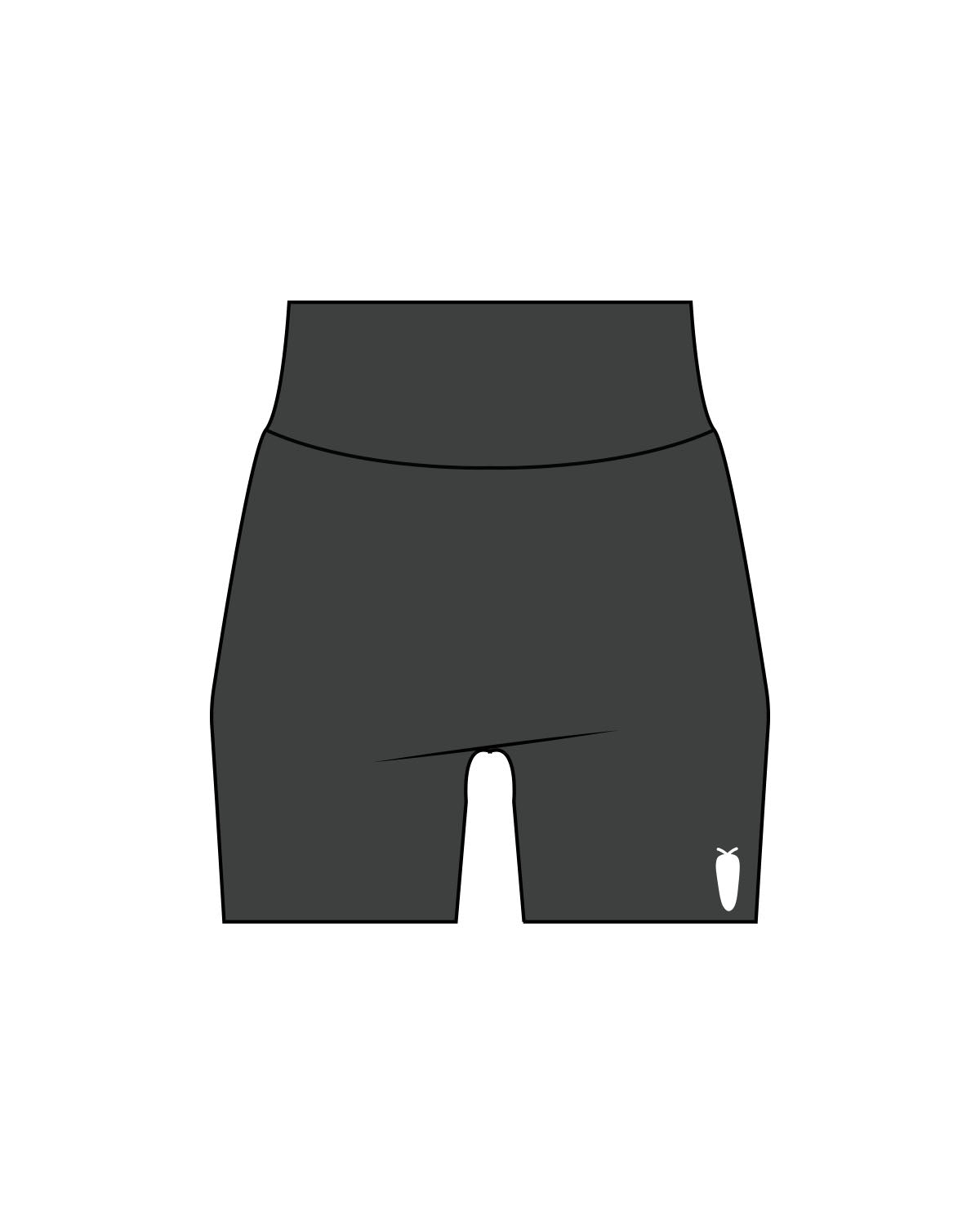 The Basic Short - Pebble - BlueCarrot - Left Leg - Printed - White