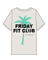 The Mens Heavyweight Tee - Washed Bone - Friday Fit - Left Chest & Back Fulll Palm Tree - Full Color