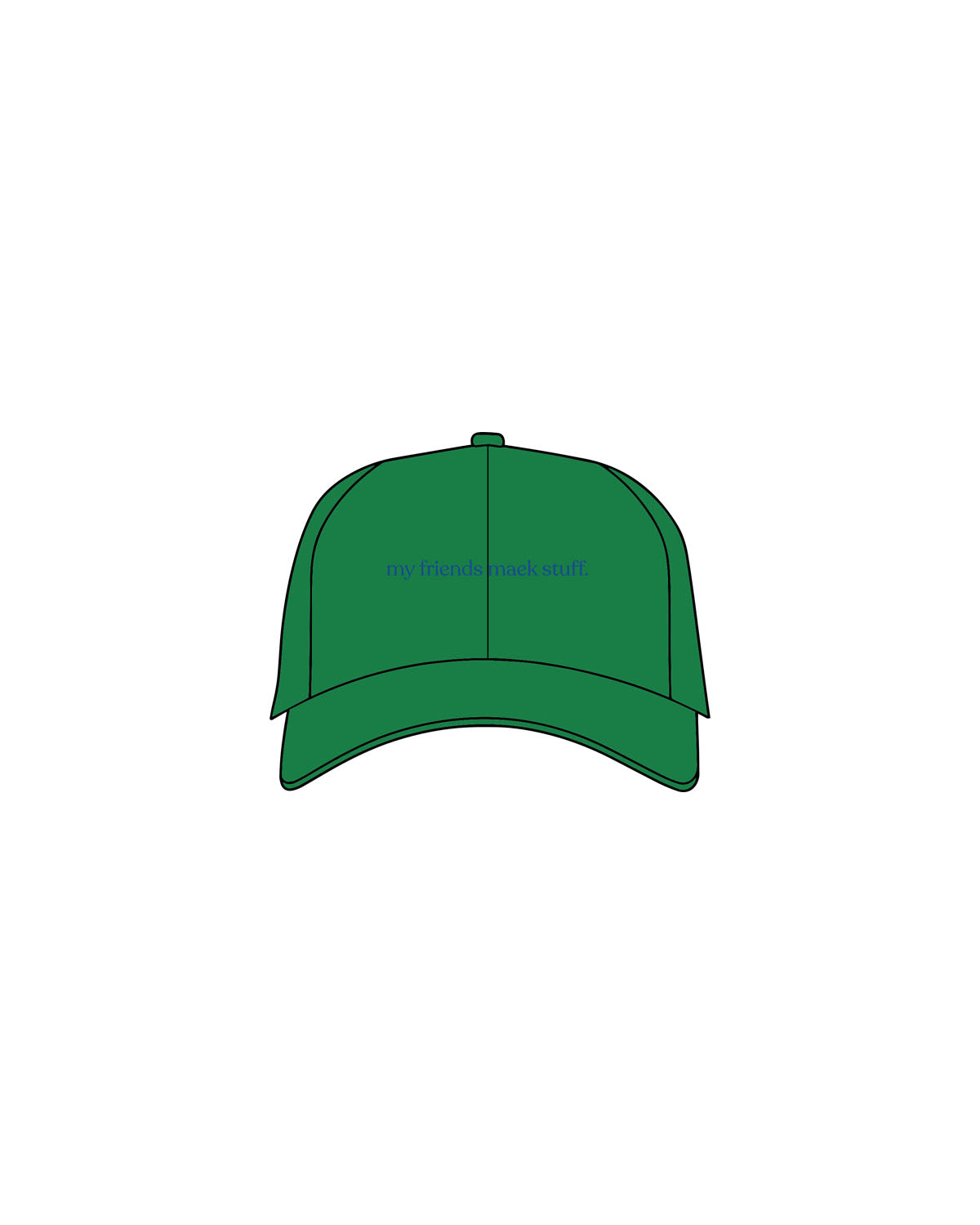 The Dad Hat - Apple - Maek Friends - Center Crown - Embroidered - Royal Blue 1842