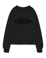 The Mens Crewneck - Black - Brick House - Center Chest & Back Neckline - Tone on Tone
