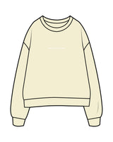 The Womens Crewneck - Butter - Melt Hot Pilates - Center Chest - White
