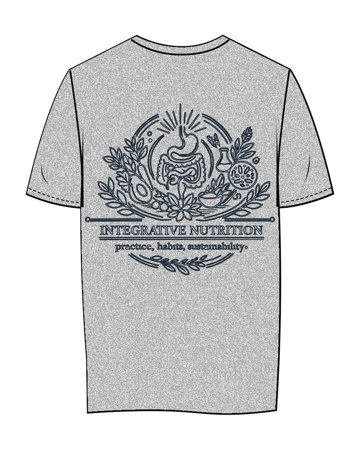 The Womens Tee - Heather - UCSD Health - Center Chest & Full Back "NUTRITION" - Navy