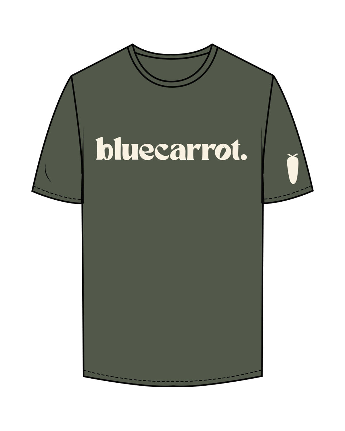 The Mens Tee - Cypress - BlueCarrot - Center Chest & Right Sleeve - Back Neckline - Printed - Off White