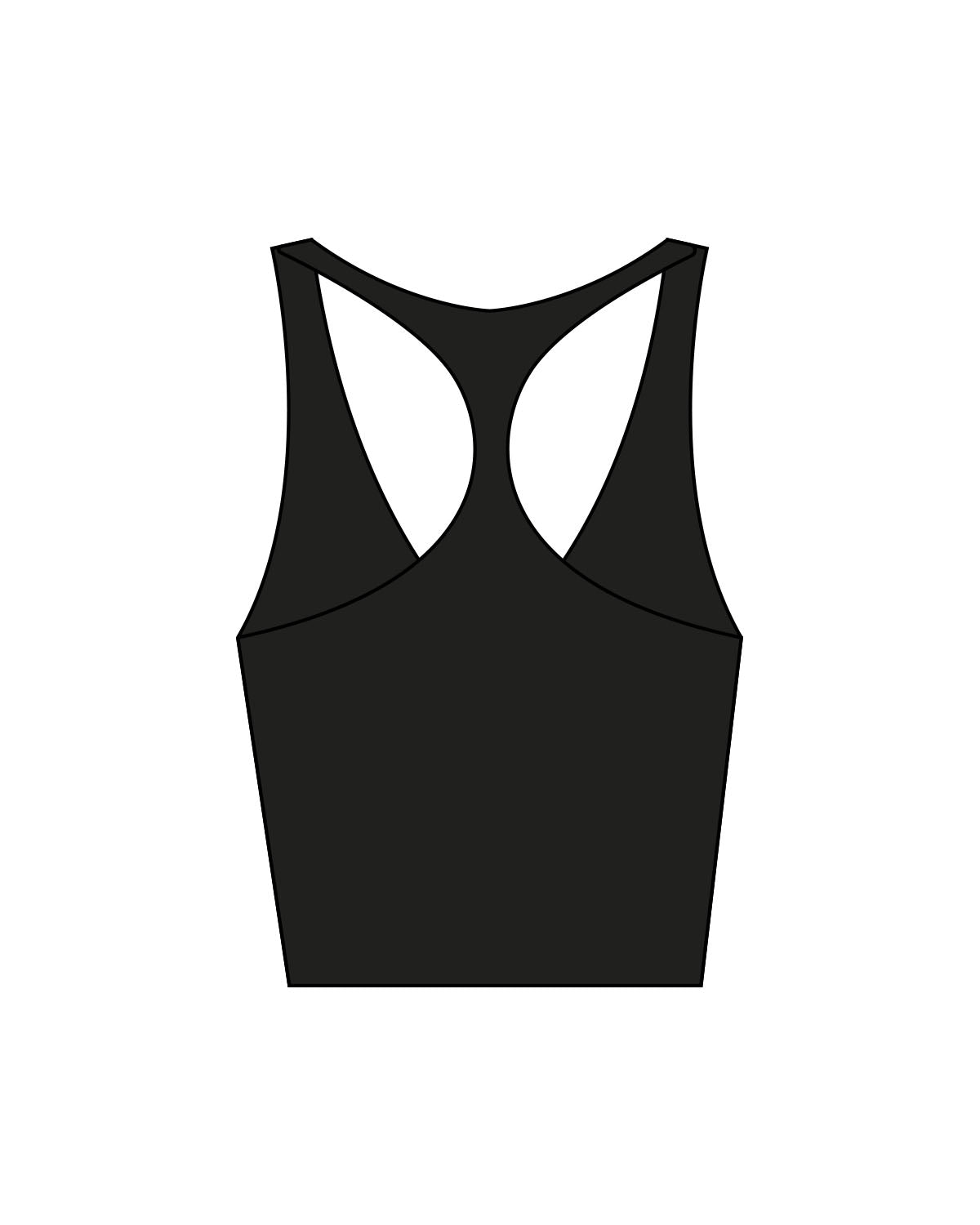 The Racer Tank - Black - BlueCarrot - Left Chest - Printed - White