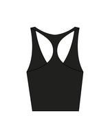 The Racer Tank - Black - BlueCarrot - Left Chest - Printed - White