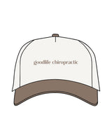 The Canvas Cap - Natural / Walnut - Goodlife Chiropractic - Center Crown & Back - Embroidered - Full Color
