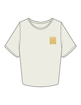 The Crop Tee - Butter - Golden Hour RI - Left Chest Image - Printed - Gold