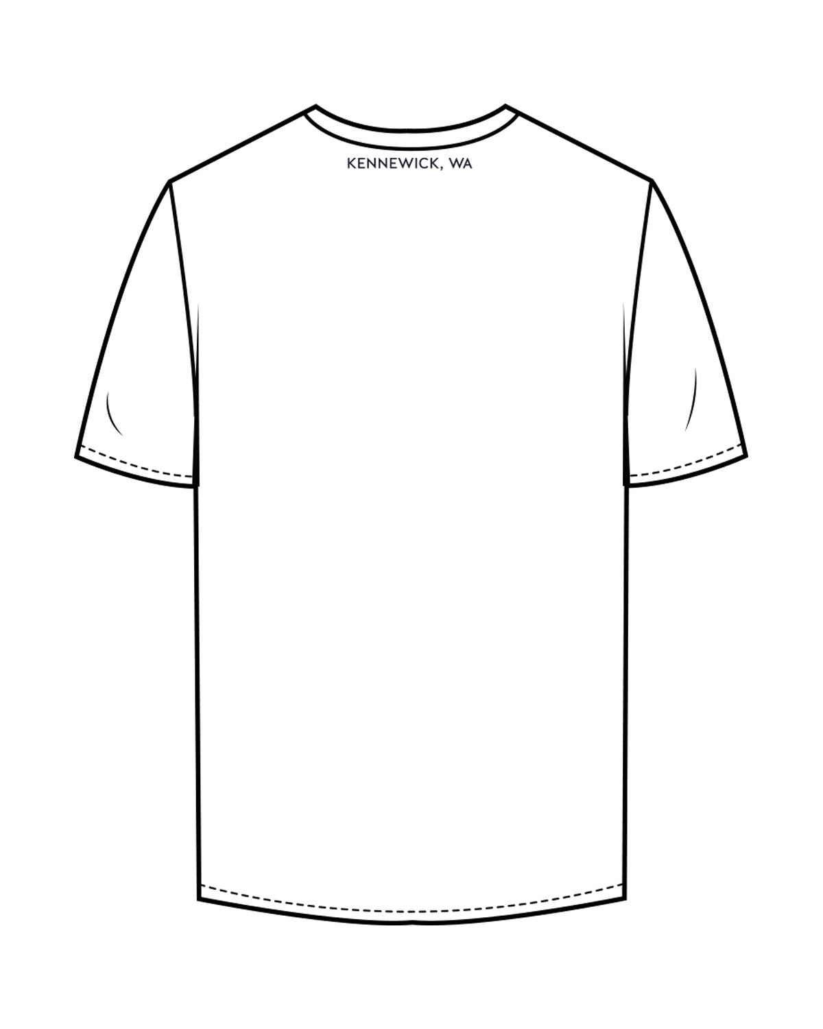 The Mens Tee - White - BlueCarrot - Center Chest & Right Sleeve - Back Neckline - Printed - Navy