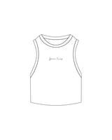 THE RIBBED CROP TANK - White - Forma Haus - Center Chest - Embroidered - Black