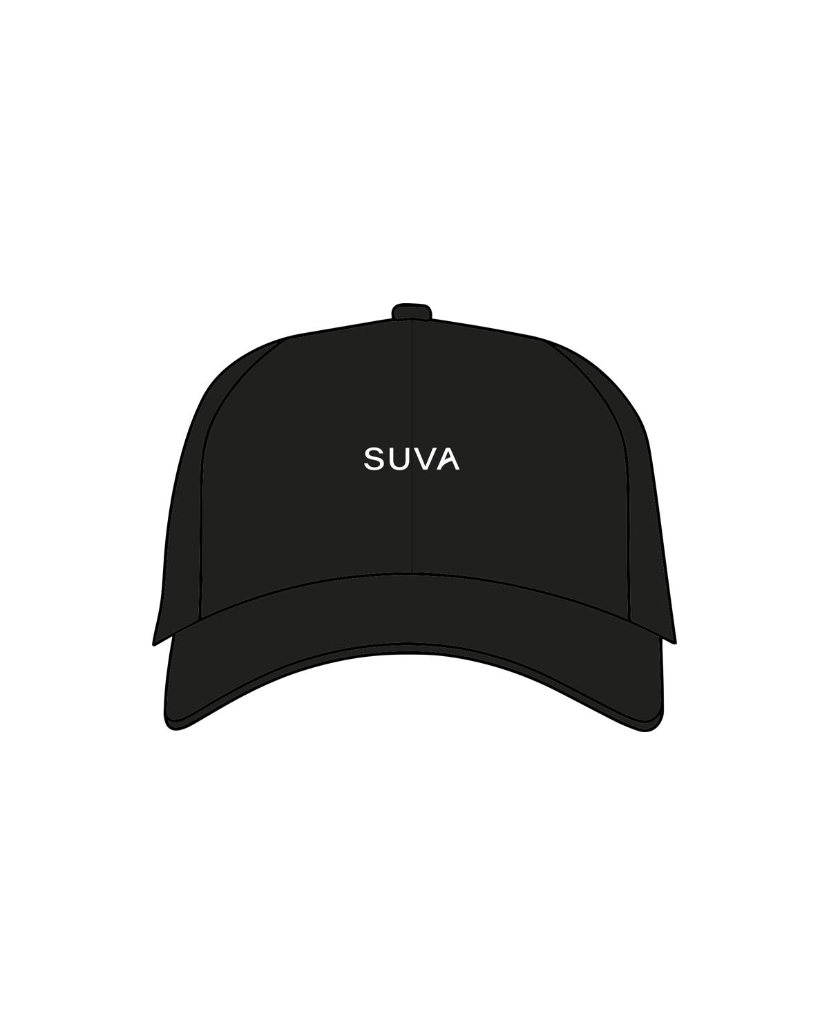 The Dad Hat - Black - SUVA - Center Crown - Embroidered - White