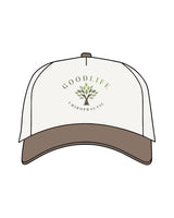 The Canvas Cap - Natural / Walnut - Goodlife Chiropractic - Center Crown - Embroidered - Full Color