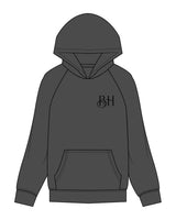 The Womens Hoodie - Washed Black - Brick House - Left Chest - Initials - Full Back - Tree - Full Color