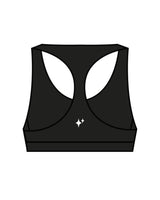 The Racer Bra - Black - New Mom School- Center Chest Stacked - Back Center - Diamond - White