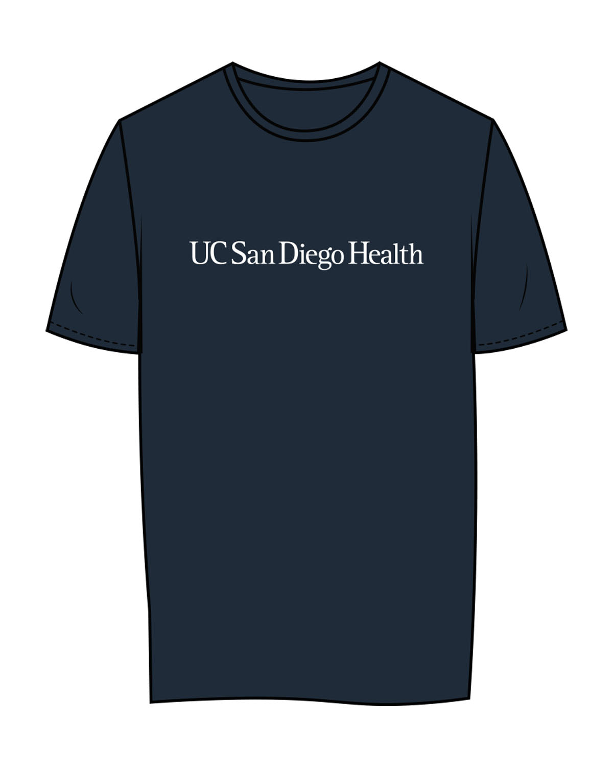 The Womens Tee - Navy - UCSD Health - Center Chest & Full Back "NUTRITION" - White