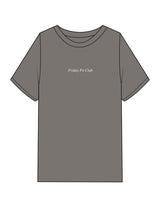 The Womens Heavyweight Tee - Washed Gray - Friday Fit - Center Chest & Back Stacked - White