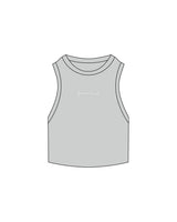 THE RIBBED CROP TANK - Storm - Forma Haus - Center Chest - Embroidered - White