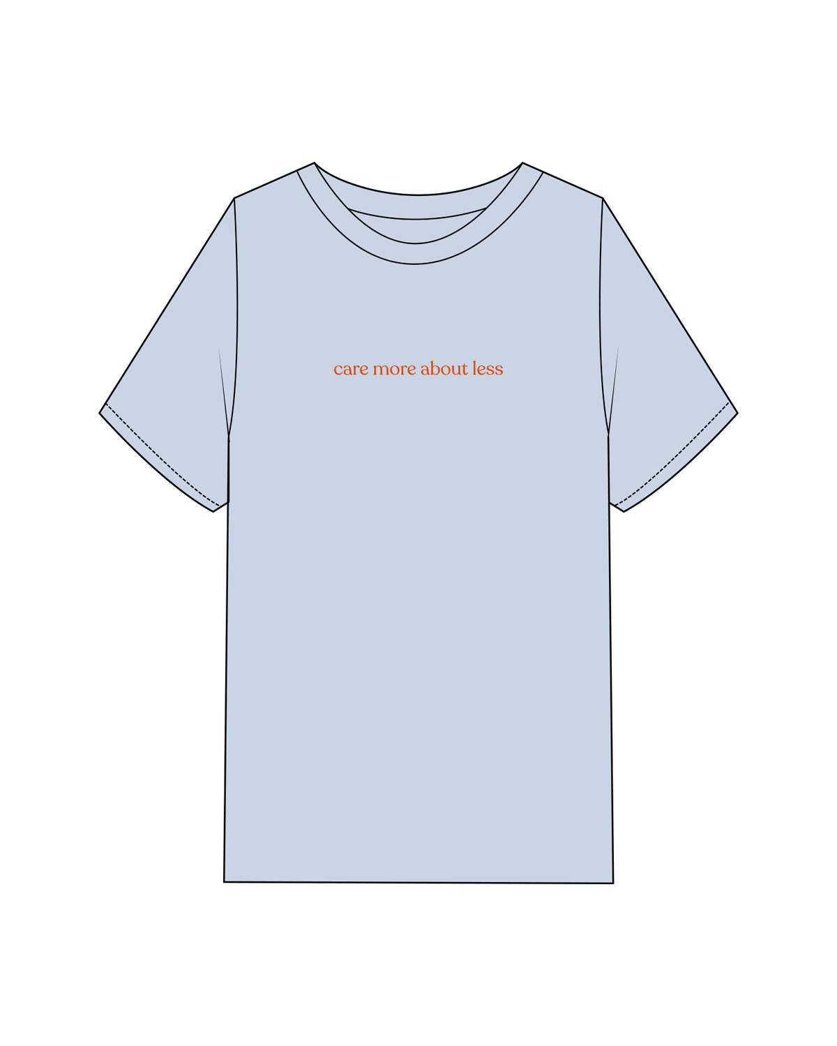 The Mens Heavyweight Tee -  Washed Powder - Maek Friends - Center Chest - Orange 1678