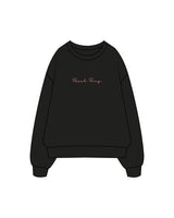 The Womens Crewneck - Black - PEACH PUMP - Center Chest - Embroidered - Printed - Pink