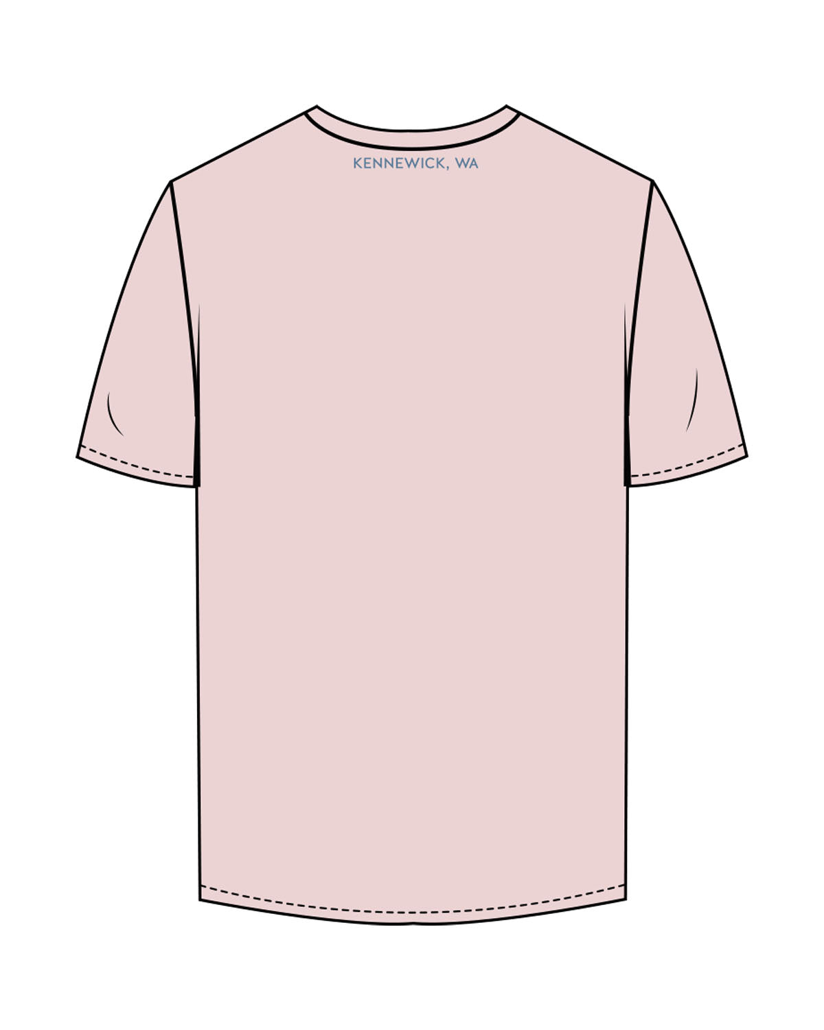 The Mens Tee - Pink - BlueCarrot - Center Chest & Right Sleeve - Back Neckline - Printed - Blue