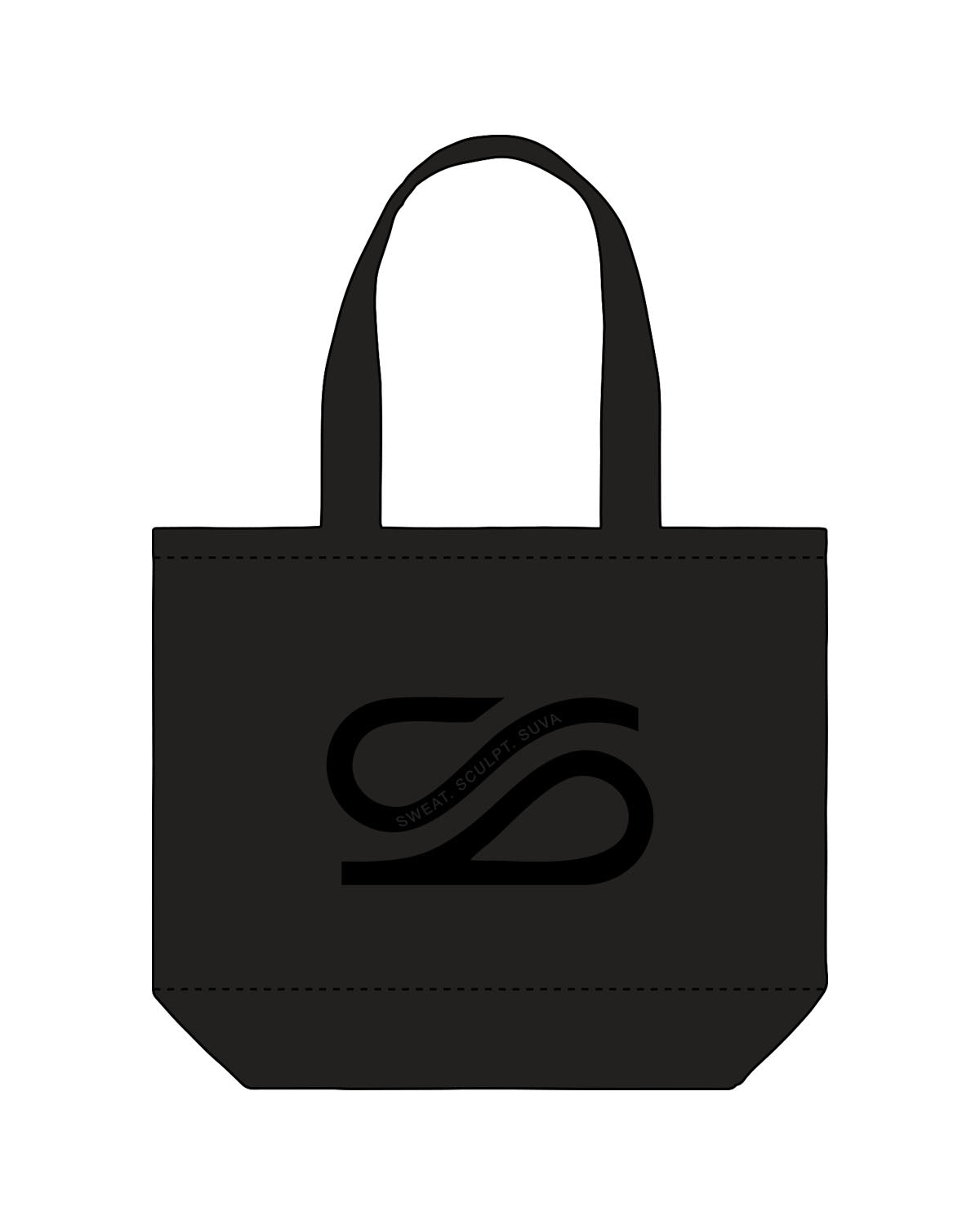 The Tote Bag - Black - SUVA - Center - Printed - Tone on Tone