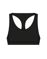 The Racer Bra - Black - New Mom School- Back Center - Diamond - White