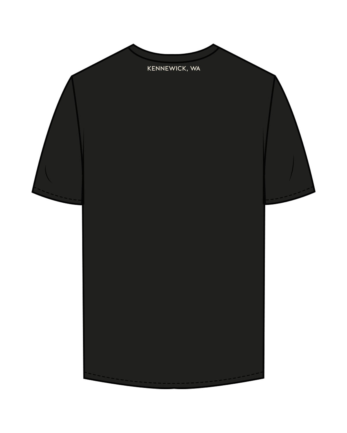 The Mens Tee - Black - BlueCarrot - Center Chest & Righ Sleeve - Back Neckline - Printed - Off White