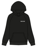 The Mens Hoodie - Black - Reckless Ride - Left Chest & Center Back Stacked - Full Color / Purple #6460ab