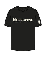 The Mens Tee - Black - BlueCarrot - Center Chest & Righ Sleeve - Back Neckline - Printed - Off White