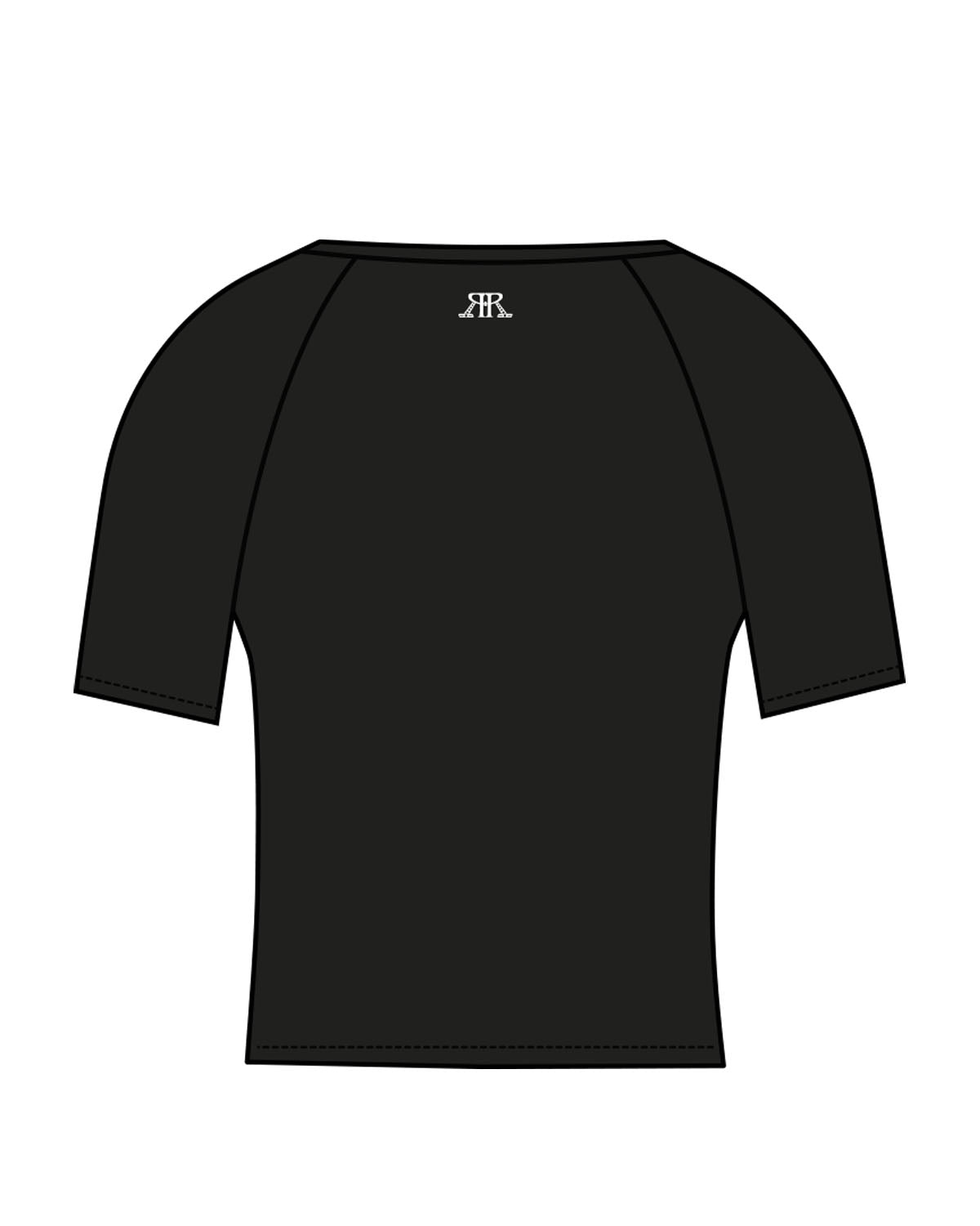 The Short Sleeve Crop - Black - Reckless Ride - Center Chest & Back Neckline - White