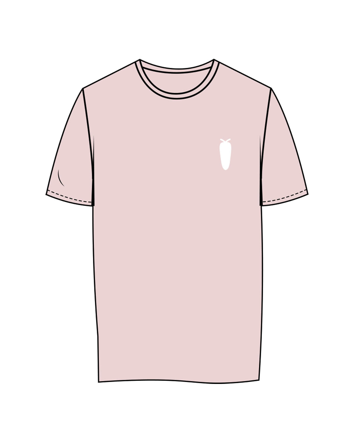 The Womens Tee - Pink - BlueCarrot - Left Chest & Back Stacked - Printed - Blue