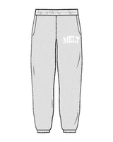 The Womens Sweatpants - Heather - Melt Hot Pilates - Left Leg Pocket - White