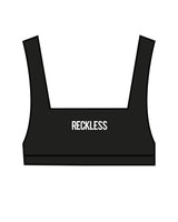 The Box Cut Bra - Black - Reckless Ride - Front Chest & Back - White