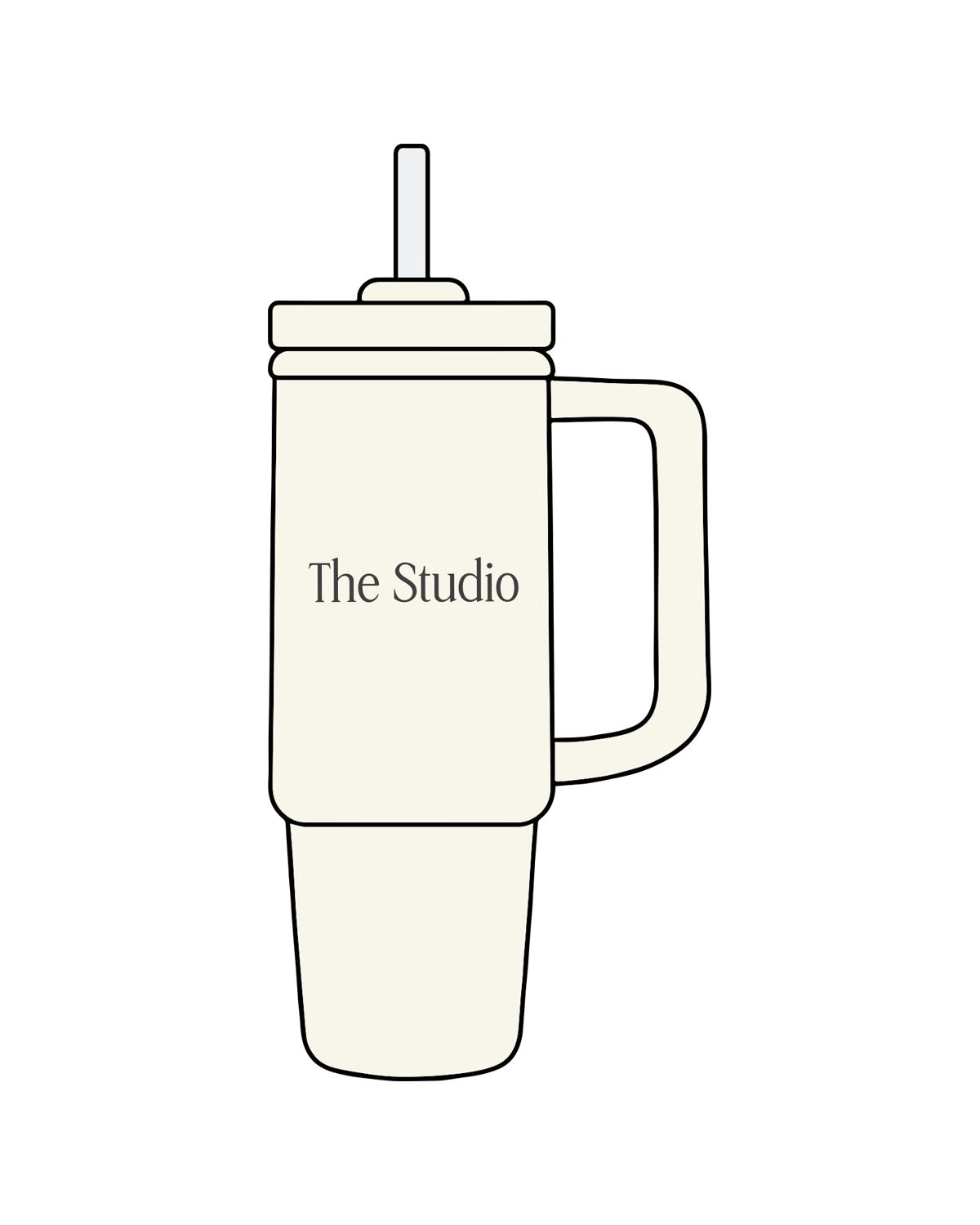 The Tumbler Cup - Off White - The Studio - Center Body - Printed - Charcoal