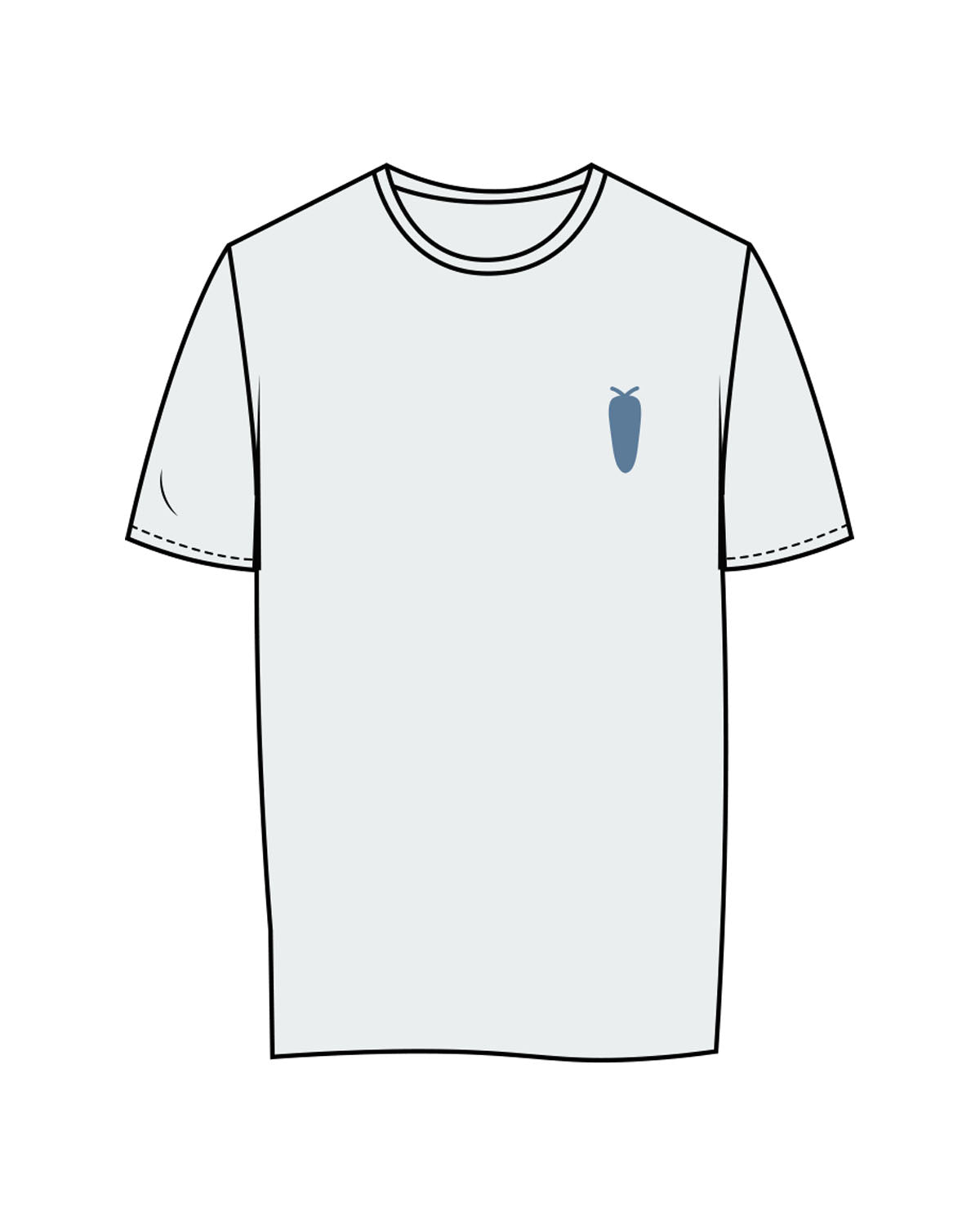 The Womens Tee - Seafoam - BlueCarrot - Left Chest Stacked & Back Stacked - Printed - Blue