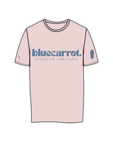 The Womens Tee - Pink - BlueCarrot - Center Chest Stacked & Right Sleeve - Back Neckline -  Printed - Blue