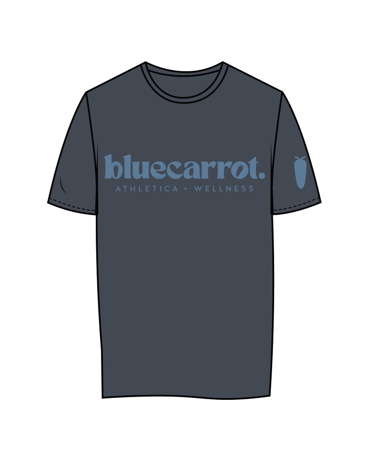 The Womens Tee - Petrol - BlueCarrot - Center Chest Stacked & Right Sleeve - Back Neckline - Printed - Blue
