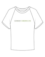 The Micro Rib Baby Tee - White - Goodlife Chiropractic - Center Chest - Back Round Stacked - Full Color Printed